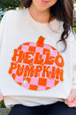 Terry Halloween Pumpkin Patched Pattern Pullover Sweatshirt