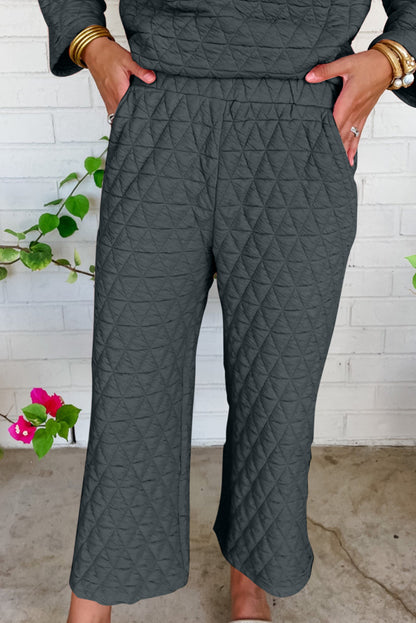 Louisa Solid Quilted Pullover and Pants Outfit