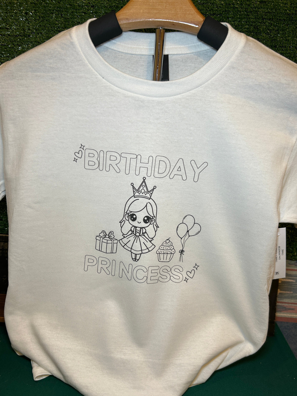 Customizable "Birthday Princess" Color-Me Tee | 100% Cotton DTG Graphic Shirt