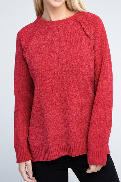 Zenana Raglan Chenille Sweater