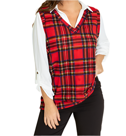 Red Plaid Vest