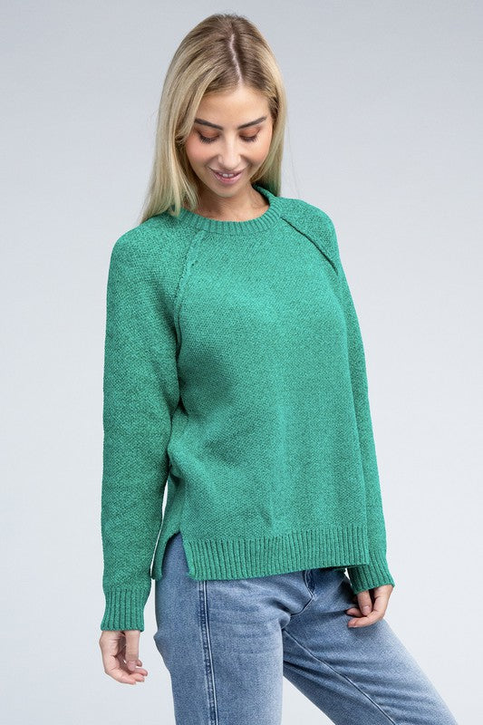 Zenana Raglan Chenille Sweater