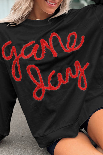 Tinsel Game Day Drop Shoulder Graphic Sweatshirt