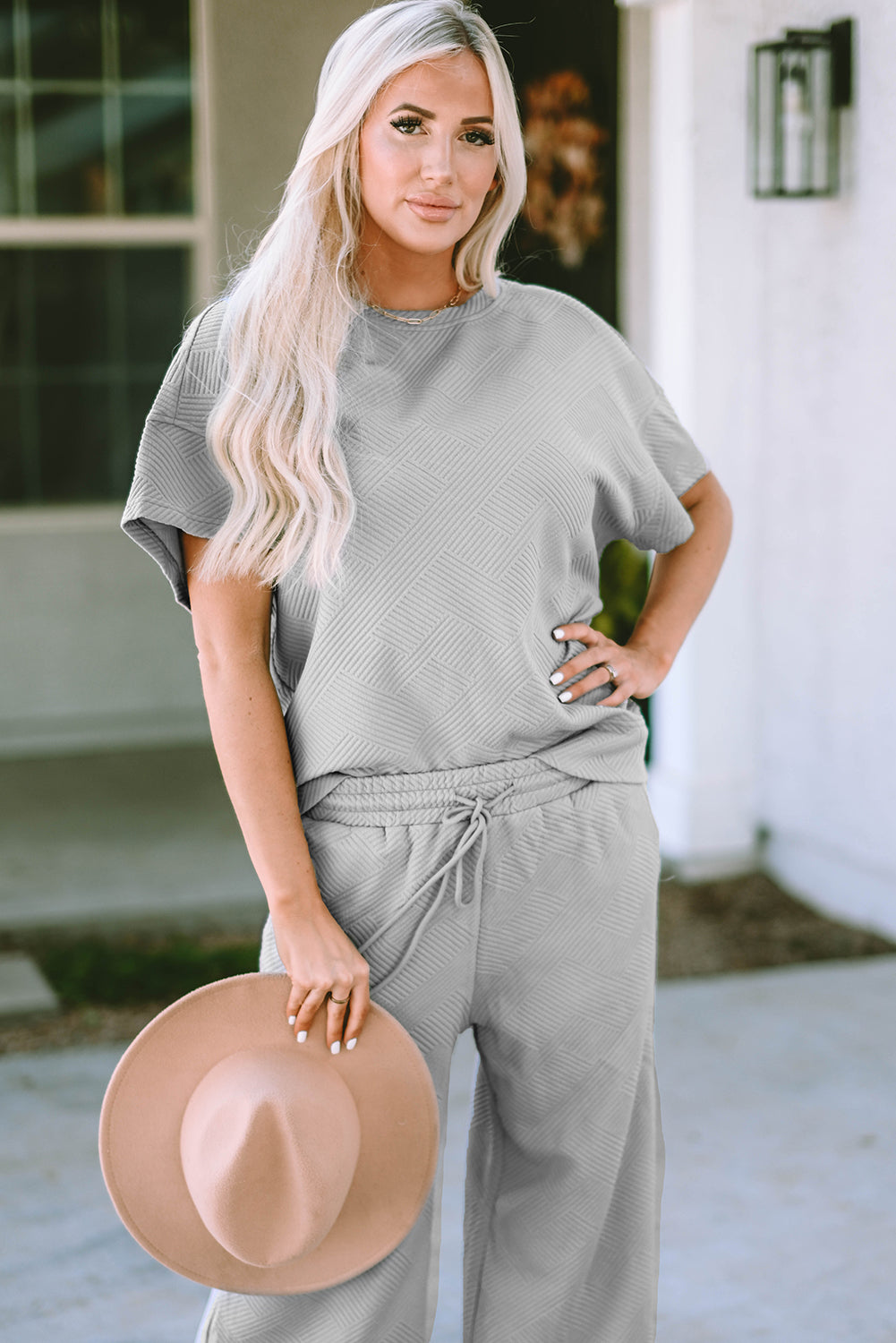 Loose Fit T Shirt and Drawstring Pants Set