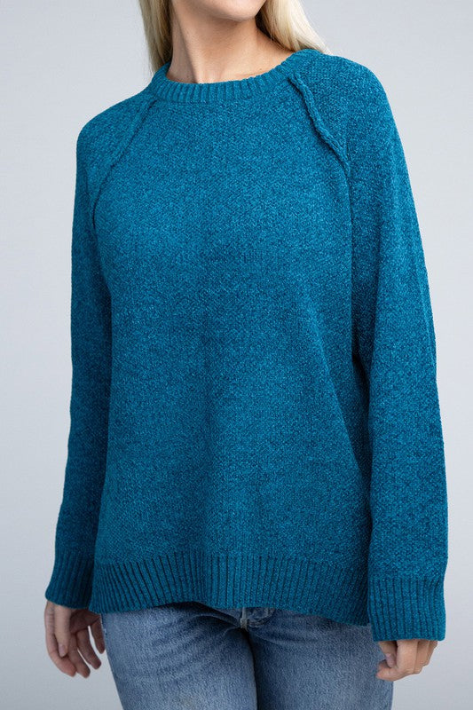 Zenana Raglan Chenille Sweater