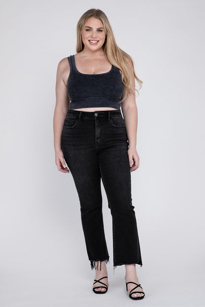 Vervet by Flying Monkey Plus Size High Rise Crop Flare Jeans