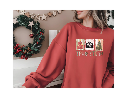 PLUS TRUE STORY LONG SLEEVE DTG PRINT SHIRT