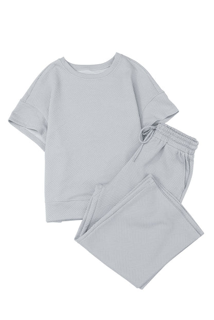 Loose Fit T Shirt and Drawstring Pants Set