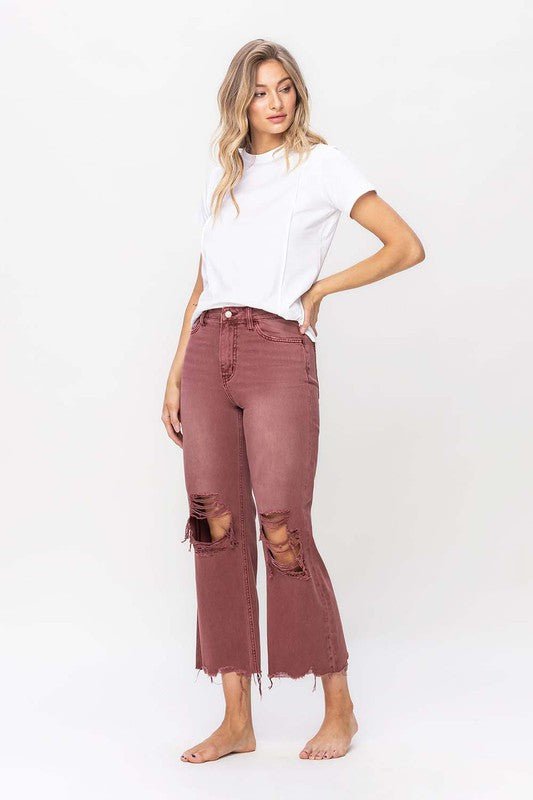 Vervet by Flying Monkey  90's Vintage High Rise Crop Flare Jeans