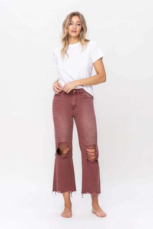 Vervet by Flying Monkey  90's Vintage High Rise Crop Flare Jeans