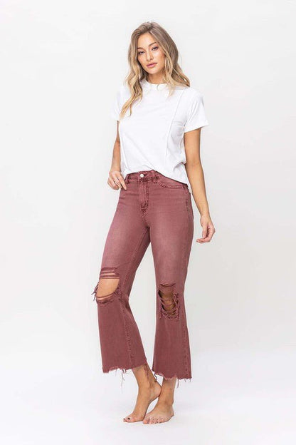 Vervet by Flying Monkey  90's Vintage High Rise Crop Flare Jeans