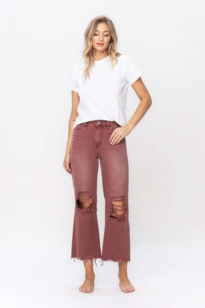 Vervet by Flying Monkey  90's Vintage High Rise Crop Flare Jeans