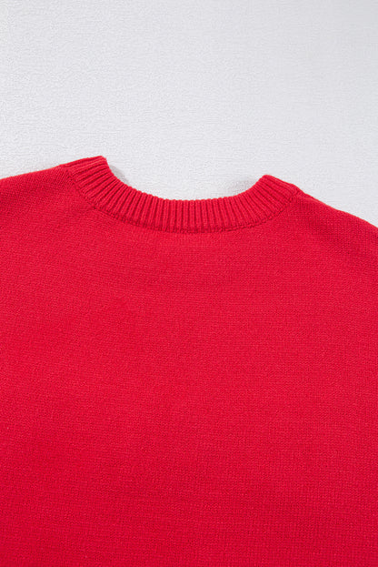 Merry Letter Drop Shoulder Baggy Sweater