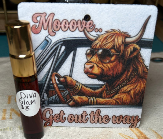 Highland Cow DTG Car Charm