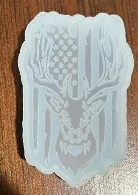 Buck in front of American Flag Freshie