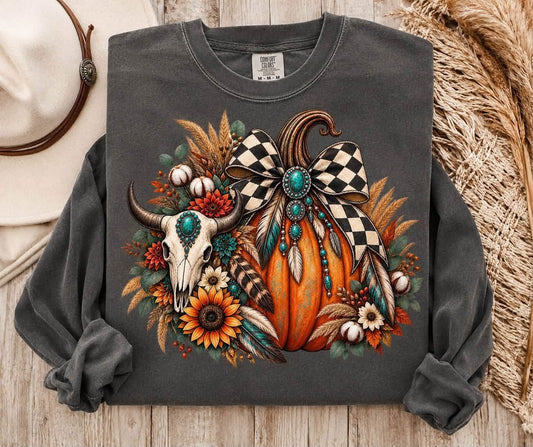 Autumn Western Pumpkin Comfort Colors® Sweatshirt