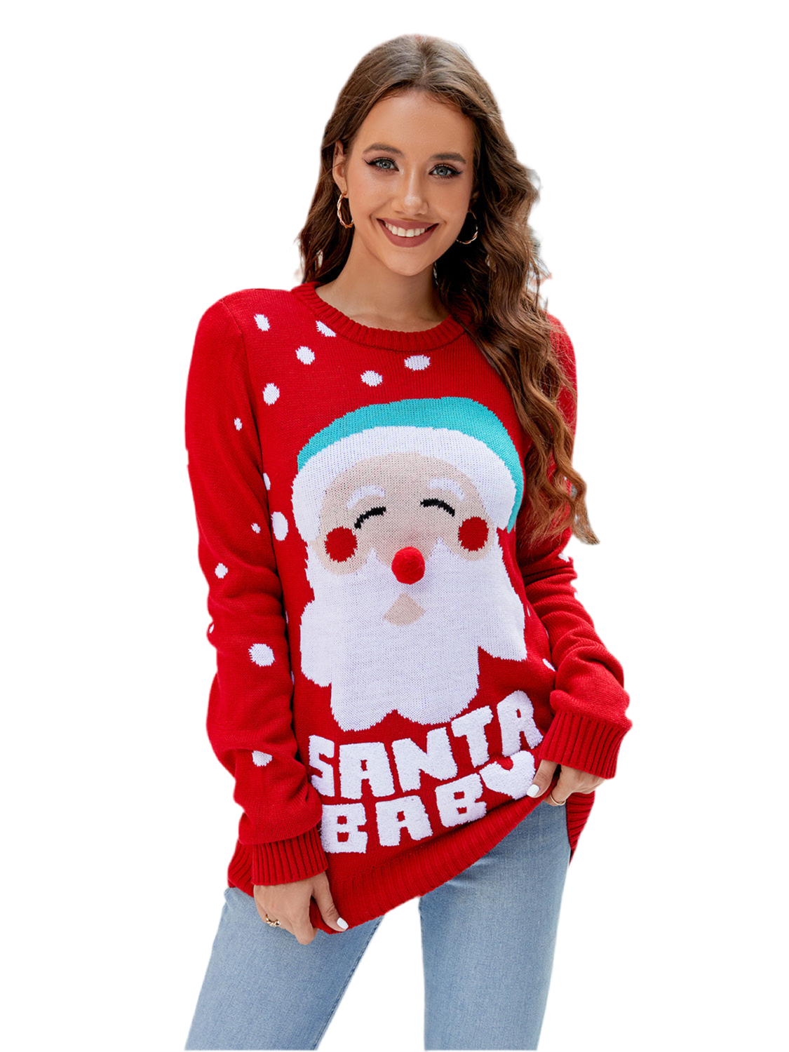 SANTA BABY Graphic Long Sleeve Sweater