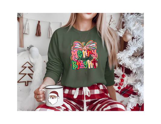 PLUS CHRISTMAS MERRY AND BRIGHT SHORT SLEEVE DTG PRINT