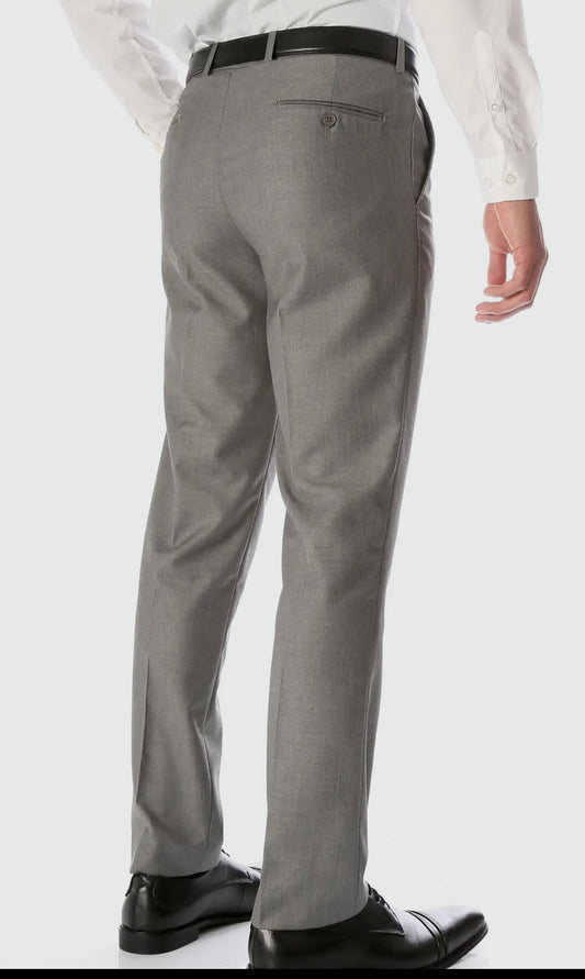 Ferrecci Men's Halo Grey Slim Fit Flat Front Dress Pants