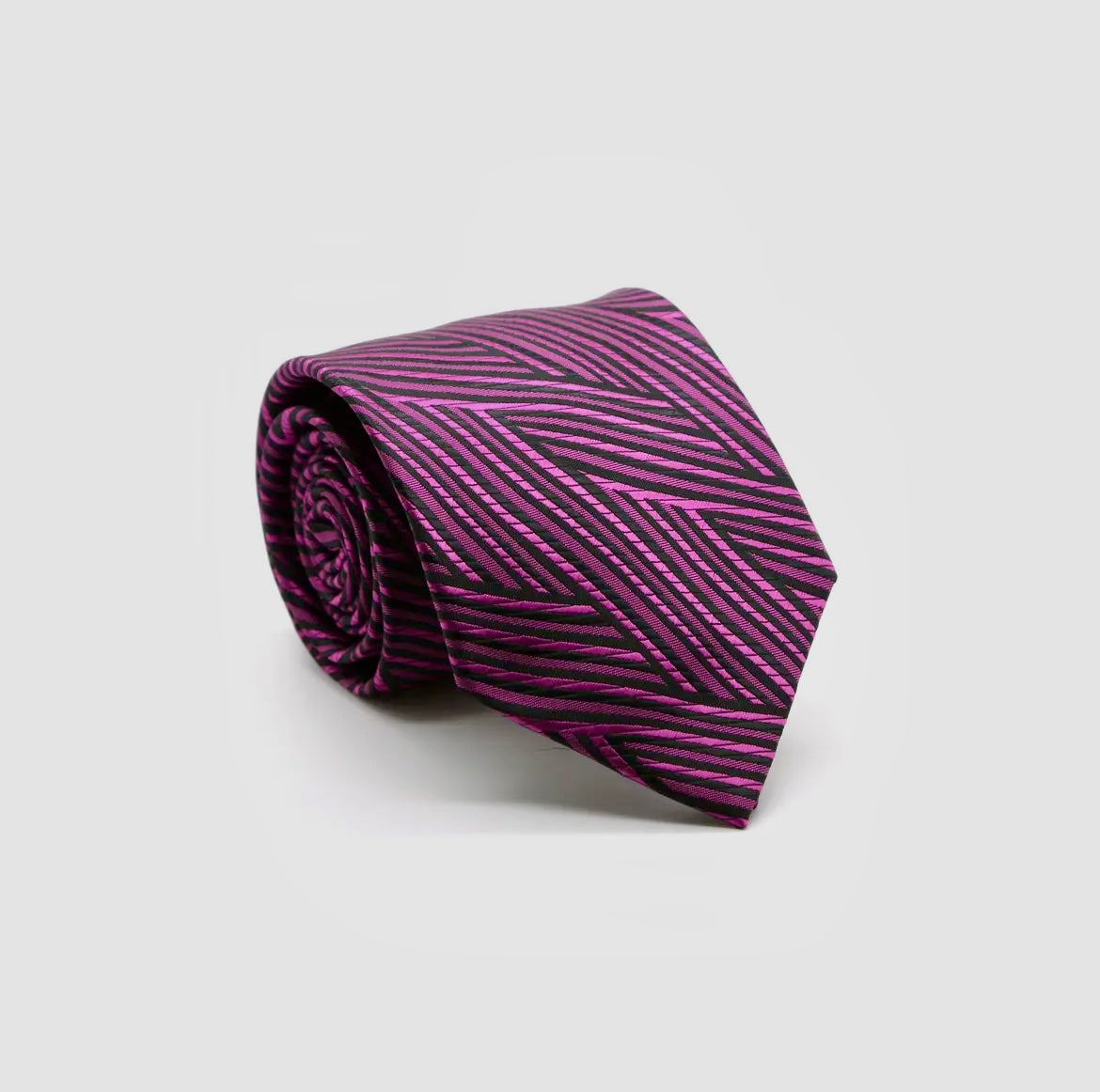 Mens Dads Classic Fuchsia Geometric Pattern Business Casual Necktie & Hanky Set