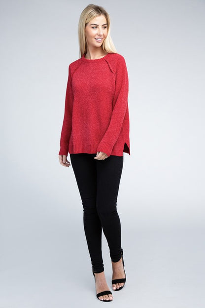 Zenana Raglan Chenille Sweater