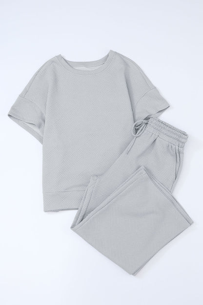 Loose Fit T Shirt and Drawstring Pants Set