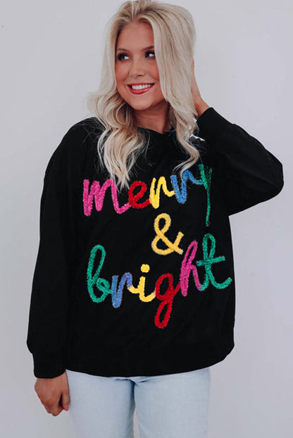 Merry & Bright Tinsel Graphic Sweater