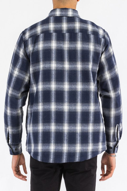 Mens Quilted Padded Flannel