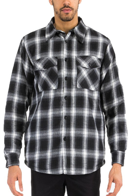 Mens Quilted Padded Flannel