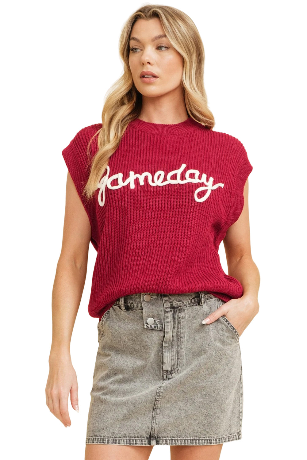 Racing Red Game Day Football Season Sweater Vest