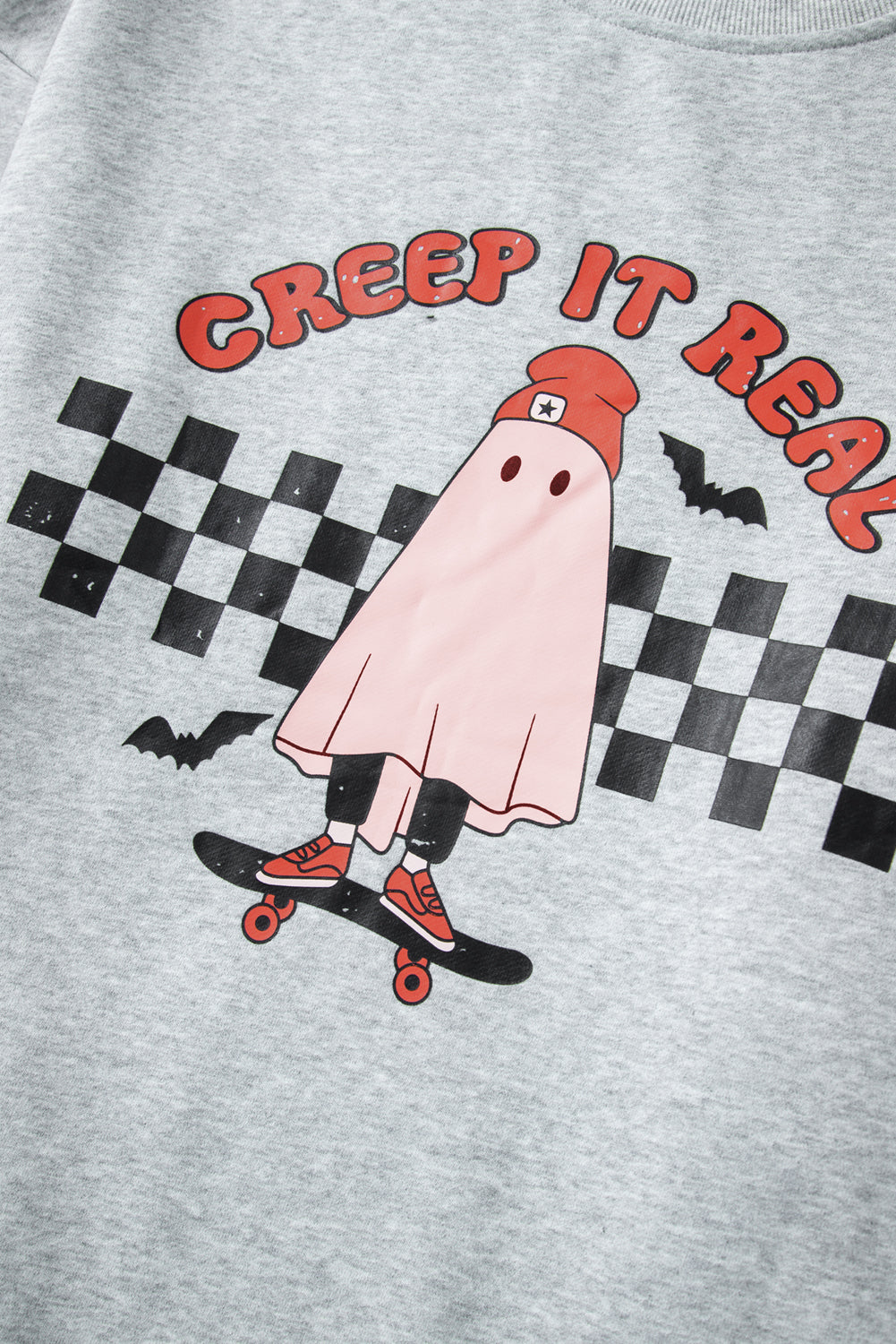 Creep It Real Ghost Print Plus Size Sweatshirt