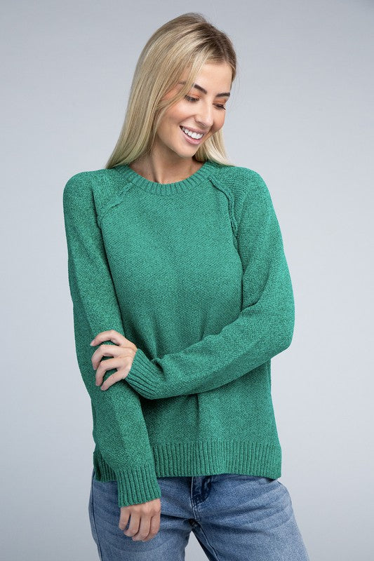 Zenana Raglan Chenille Sweater