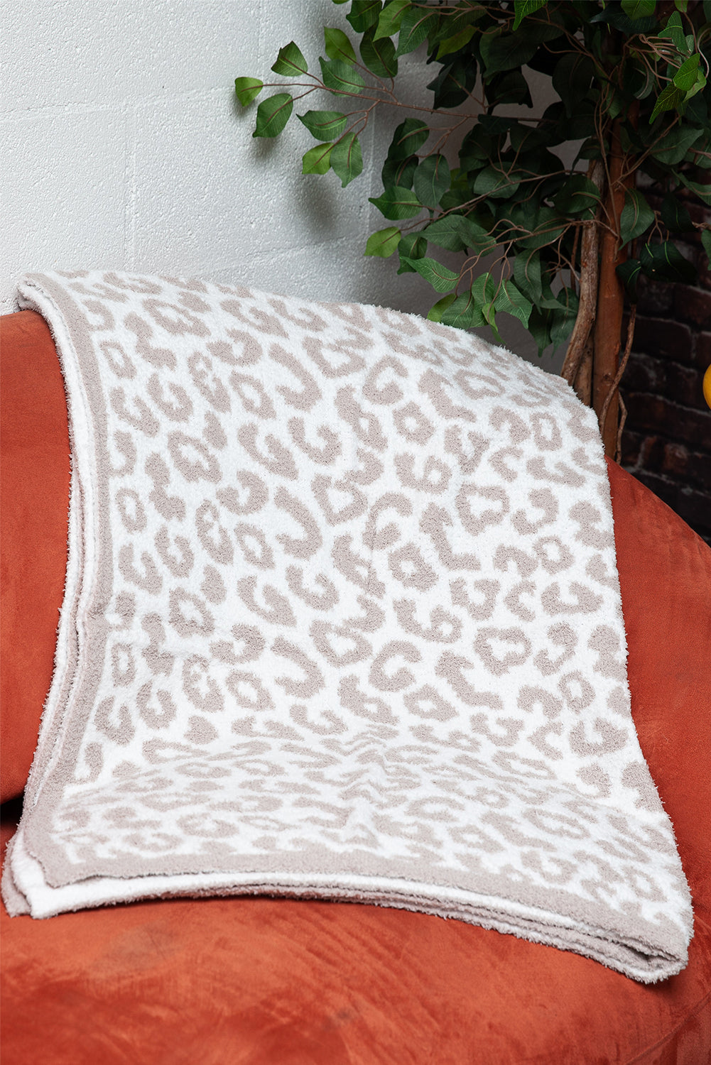 Printed Leopard Grain Fleece Large Blanket 130*180cm