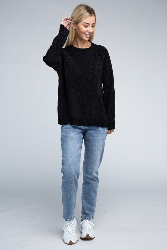 Zenana Raglan Chenille Sweater