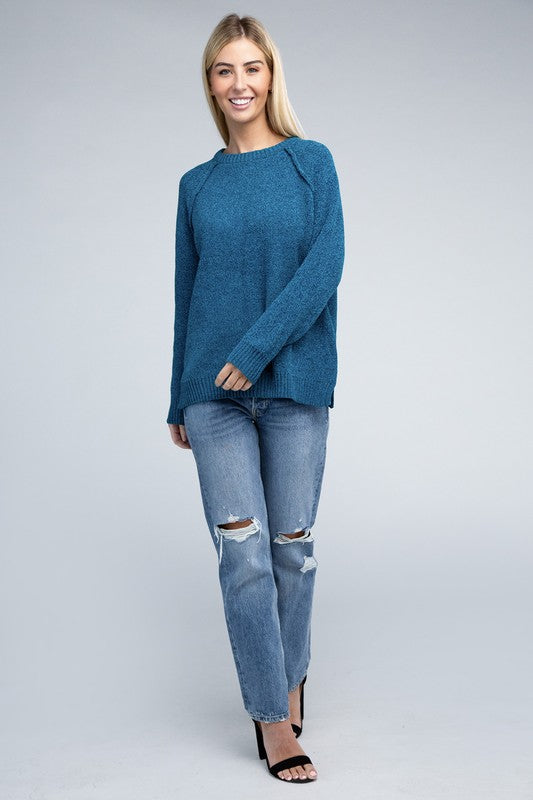 Zenana Raglan Chenille Sweater