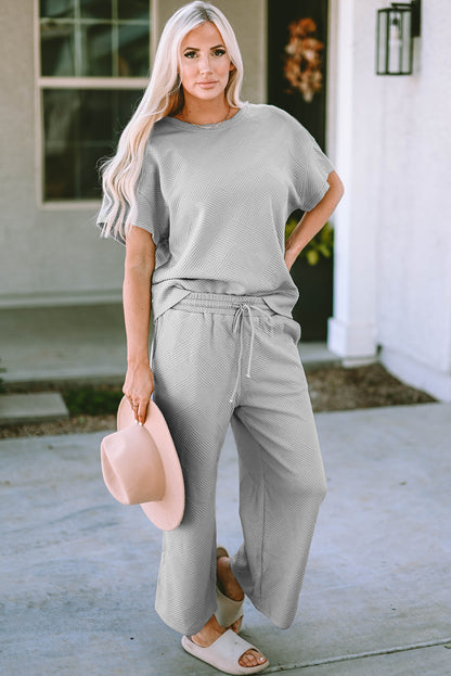 Loose Fit T Shirt and Drawstring Pants Set