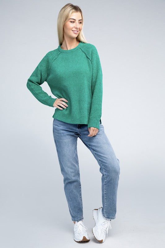 Zenana Raglan Chenille Sweater