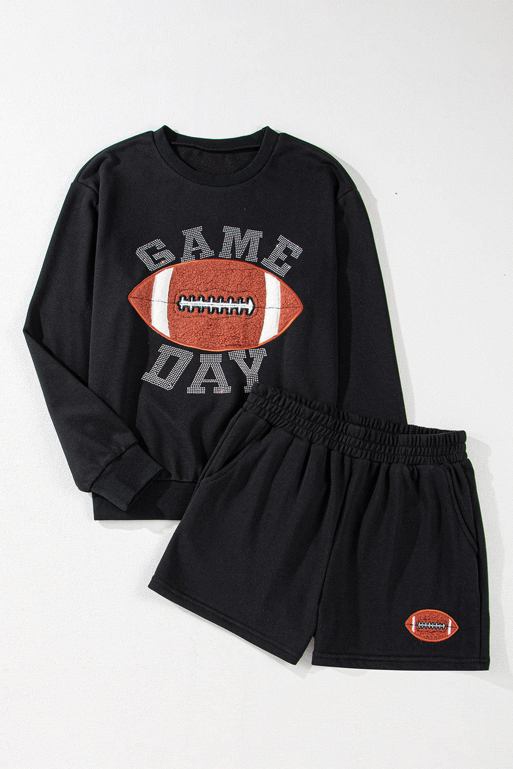 GAME DAY Football Graphic Pullover and Shorts Casual Outfit