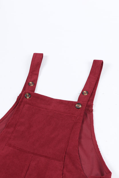 Corduroy Wide Leg Bib Overalls